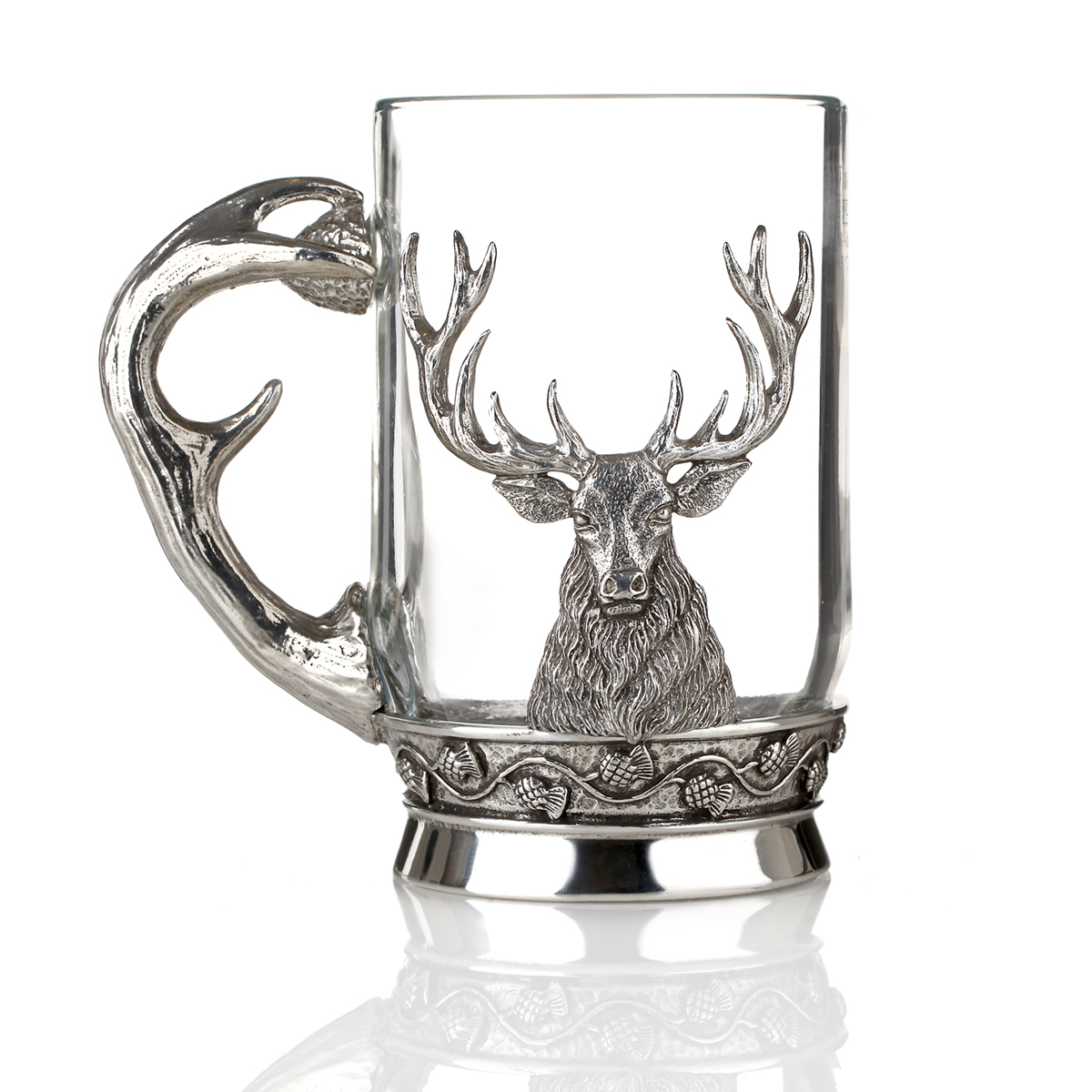 bier-krug-glas-silber-hirsch-stag-pint-0063Cho1tyjfCGhB Highland Stag Bierkrug - Glas & Zinn mit Hirschkopf & Geweih als GriffHighland Stag Bierkrug - Glas & Zinn mit Hirschkopf & Geweih als Griff