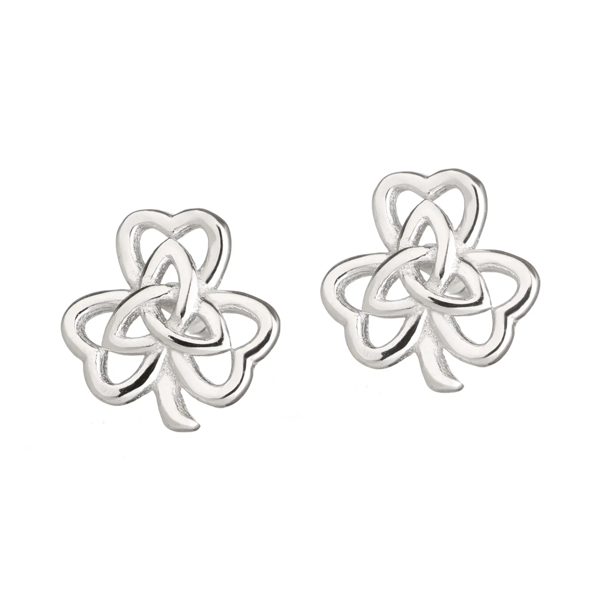 Trinity Shamrock - Handgefertigte keltische Ohrstecker aus Sterlingsilber