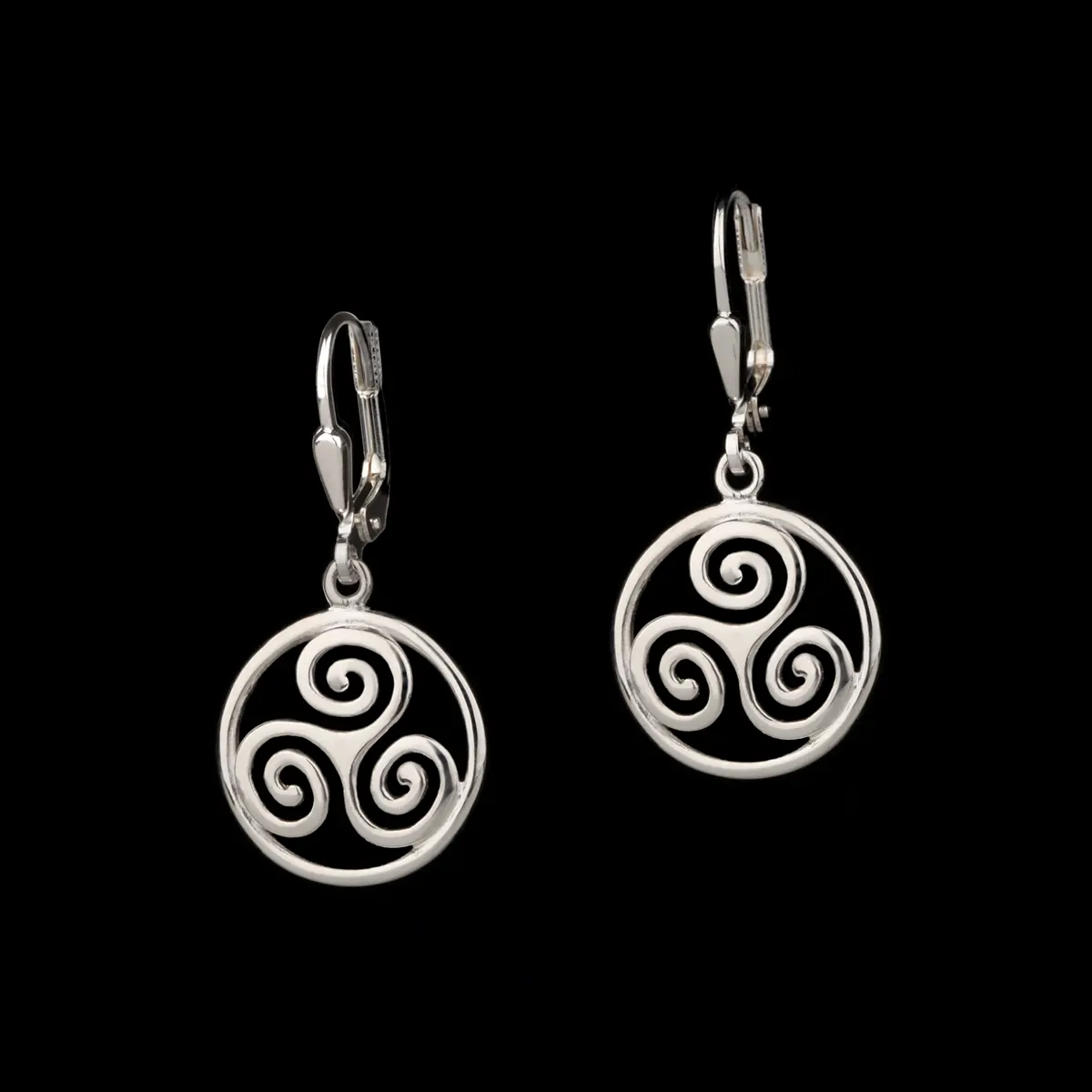 Newgrange Spiral - Keltische Triskele Ohrhänger aus Sterling Silber