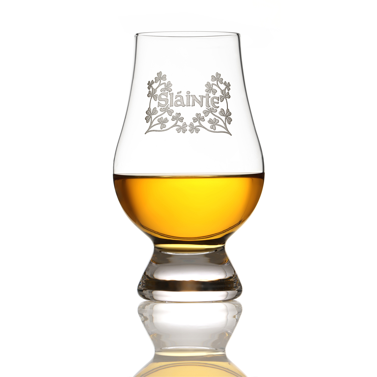 Glencairn Whisky Tasting Glas mit Gravur - 'Sláinte & Shamrock'