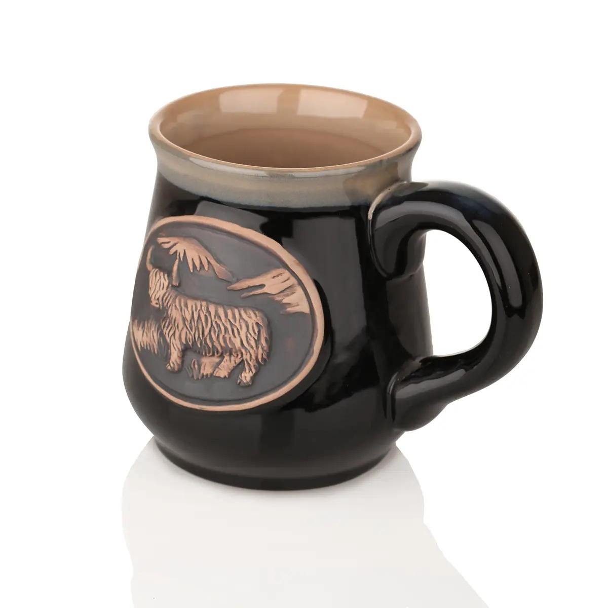 Highland Cow Stoneware Mug - Schottischer Keramik Becher in Schwarz