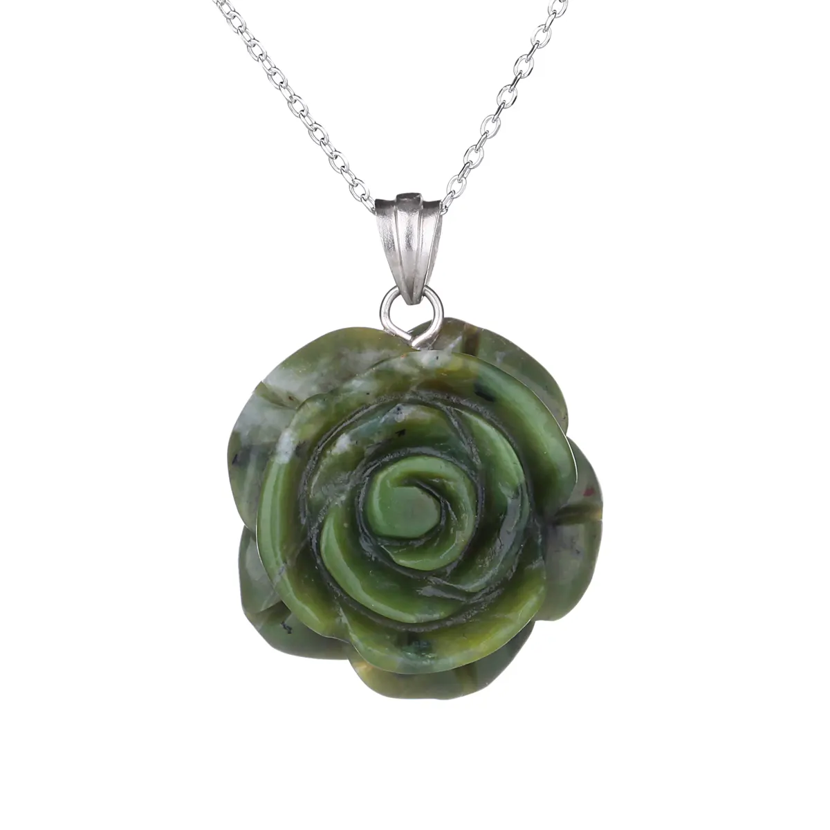 Irish Rose - Irische Rose Kette aus grünem Connemara Marmor & Sterling Silber Irish Rose - Irische Rose Kette aus grünem Connemara Marmor & Sterling Silber