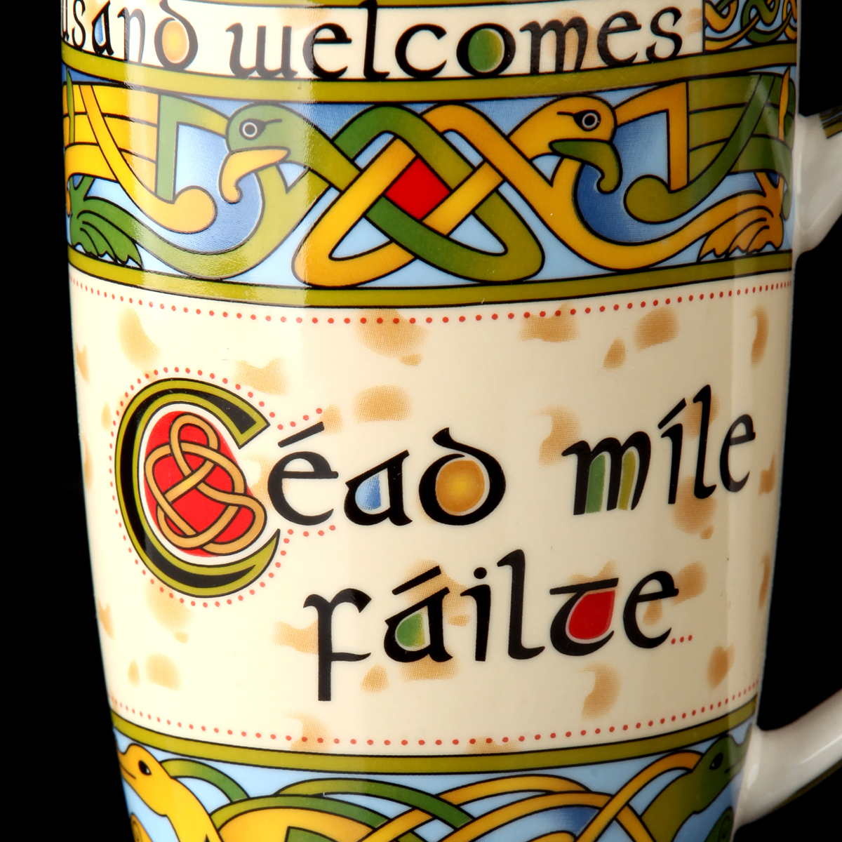 Cead Mile Failte - tausendfach Willkommen - Keltischer Kaffeebecher aus Irland