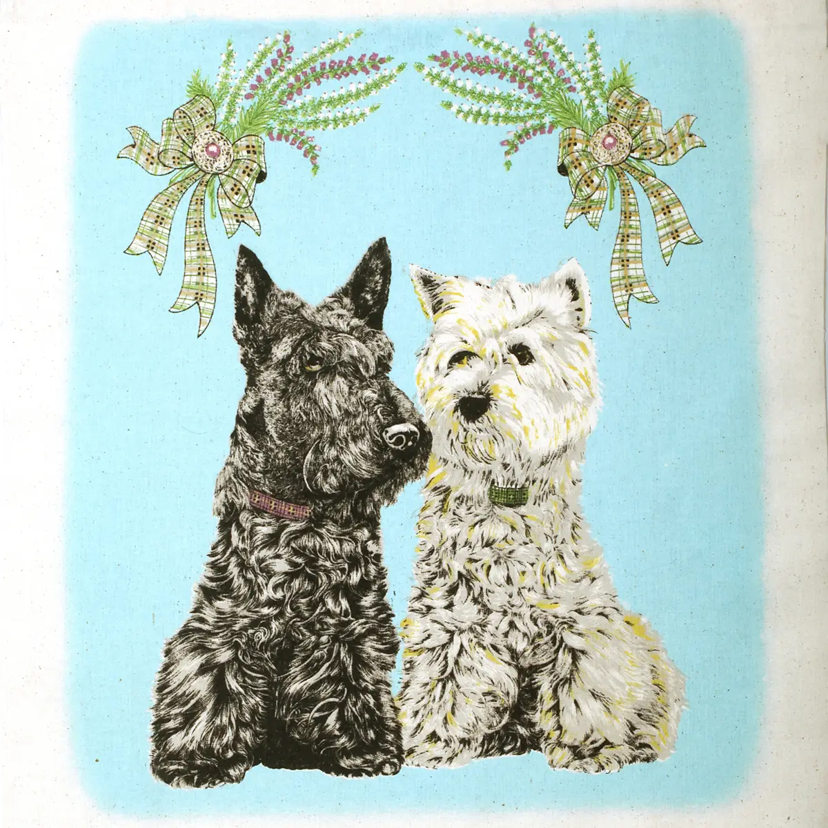 stoff-beutel-tote-shopping-bag-schottland-highland-scottish-terrier-001 Scottie & Westie Twosome Shopping Bag - schottische Canvas Tasche