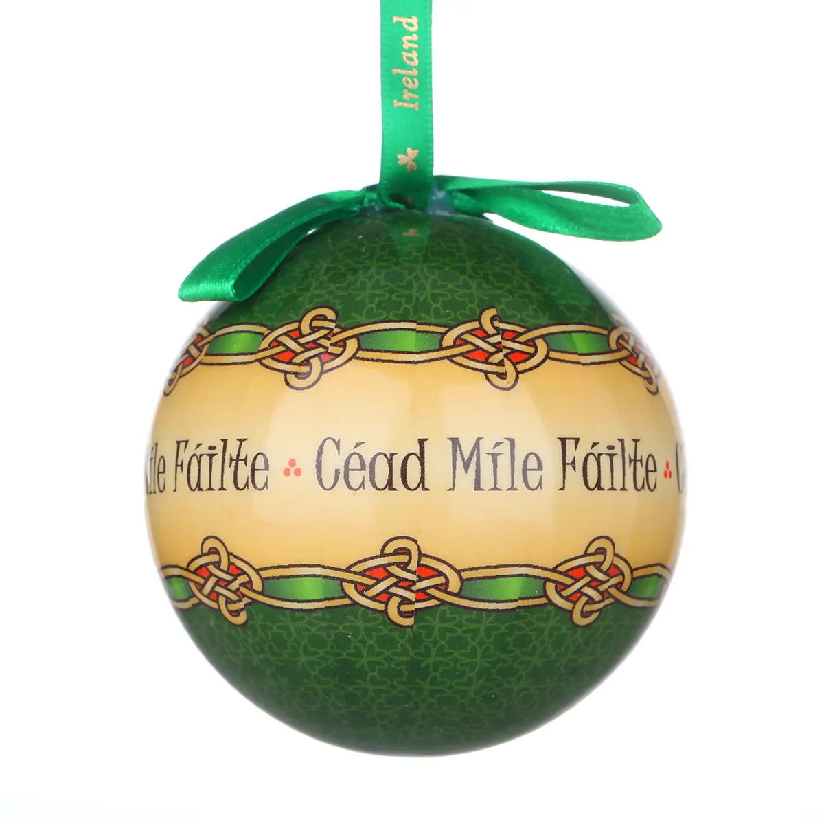 Céad Míle Fáilte - Traditionell handgefertigte Weihnachtskugel aus Irland mit keltischen Ornamenten Céad Míle Fáilte - Traditionell handgefertigte Weihnachtskugel aus Irland mit keltischen Ornamenten