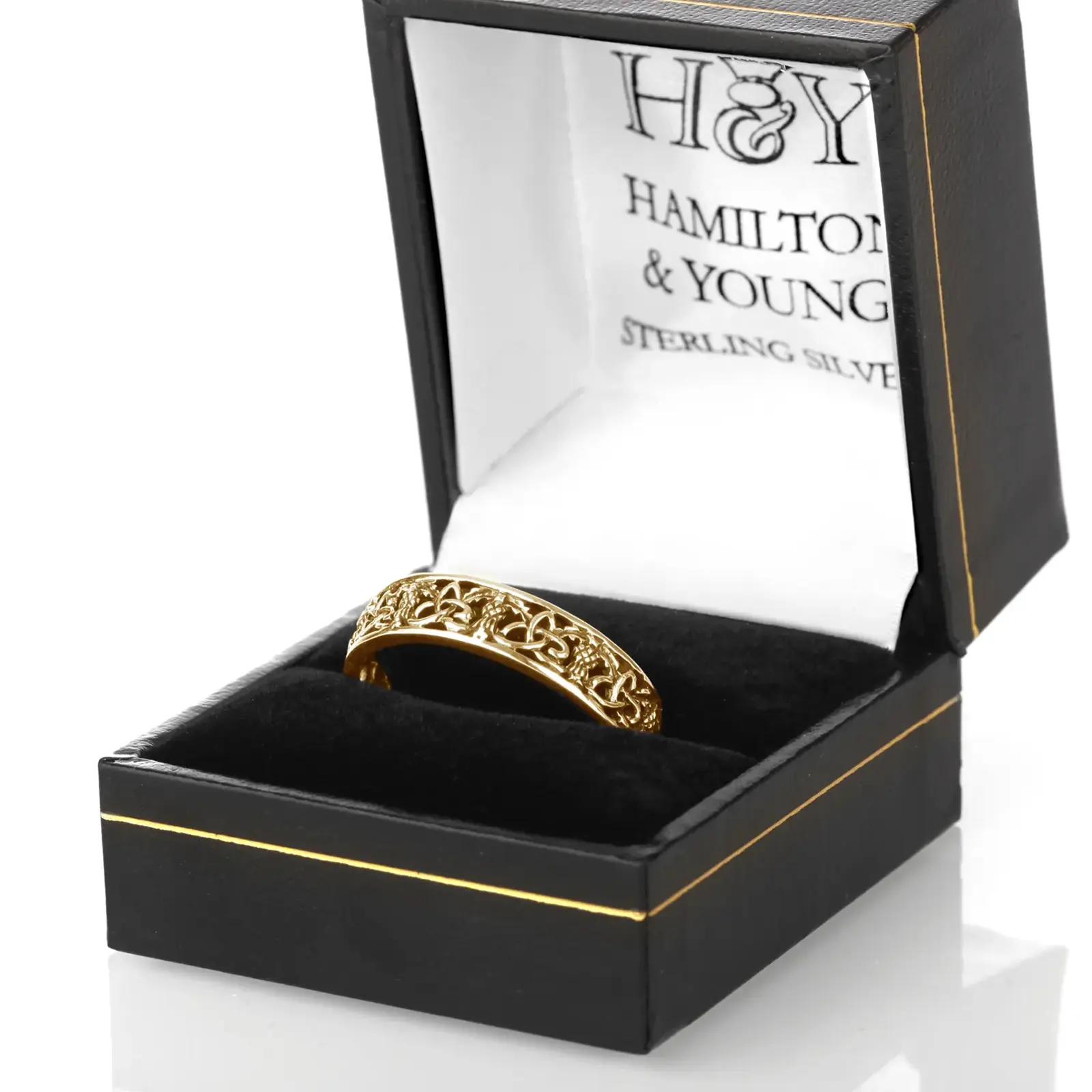 Outlander Ring aus Schottland aus Sterlingsilber mit 24K Vergoldung
