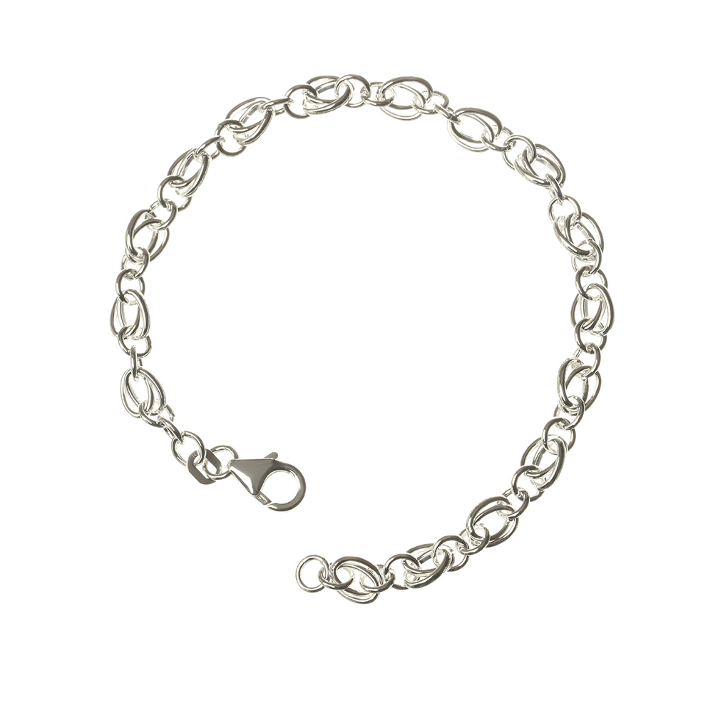 Doppelanker Bettelarmband für Charms - 19 cm aus Sterling Silber