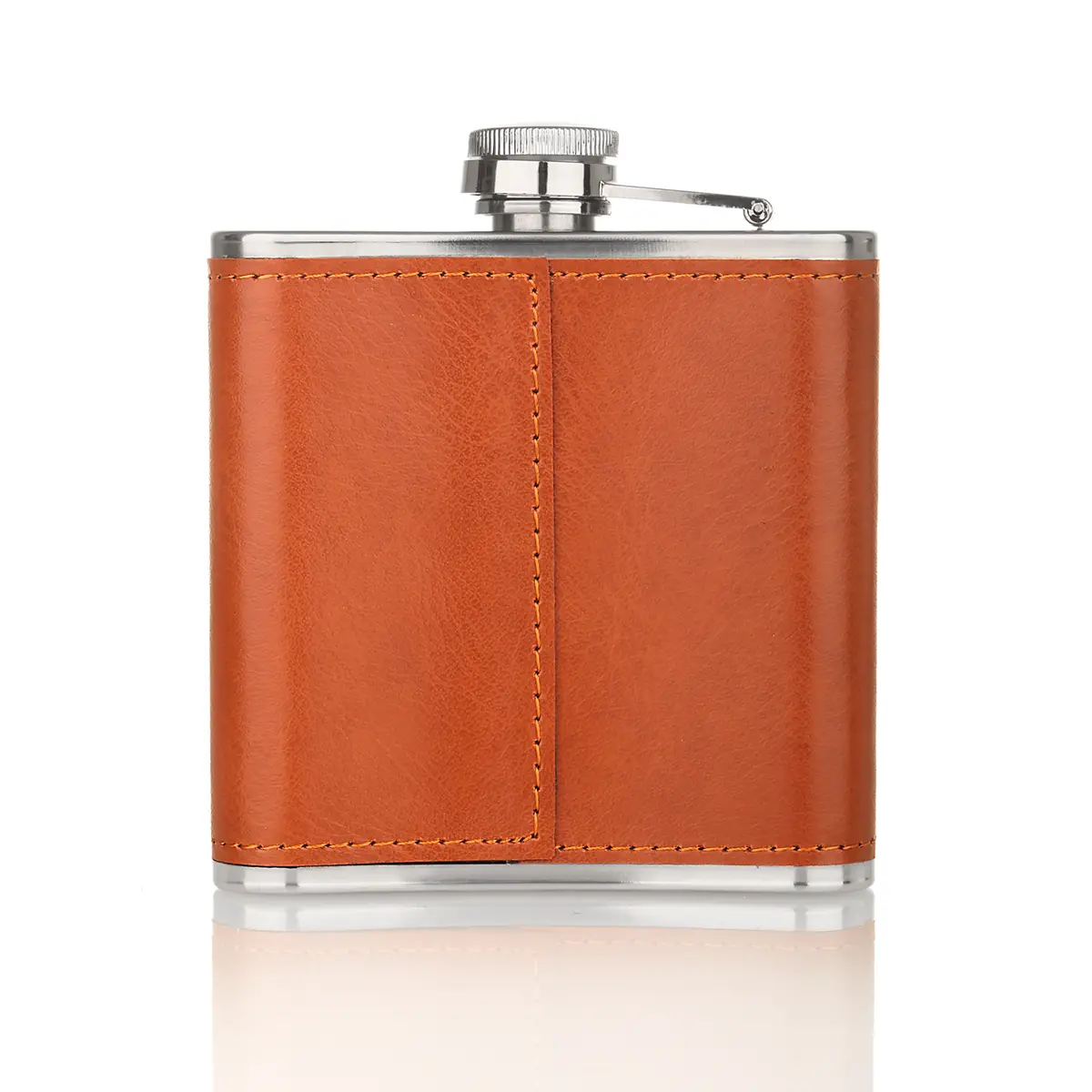 flachmann-hip-flask-leder-edelstahl-schottland-highland-cow-rind-003 Leather Highland Cow Hip Flask - Schottisches Rind Flachmann aus Edelstahl & Leder