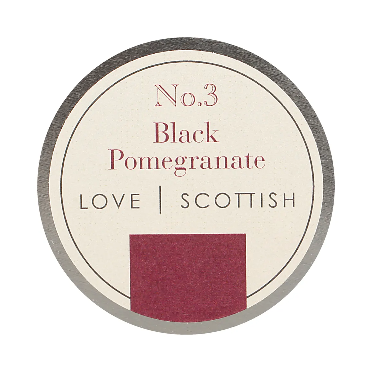 Love Scottish Travel Tin - Black Pomegranate - handgefertigte Duftkerze aus Kokoswachs
