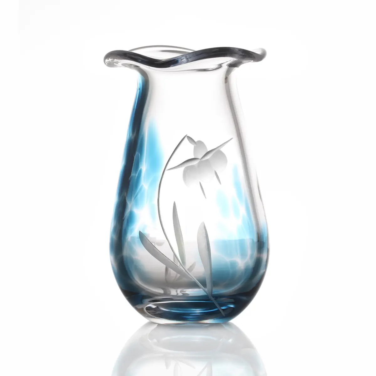 Irische Celtic Meadow Posy Vase aus Kristallglas - Handgefertigt in Irland