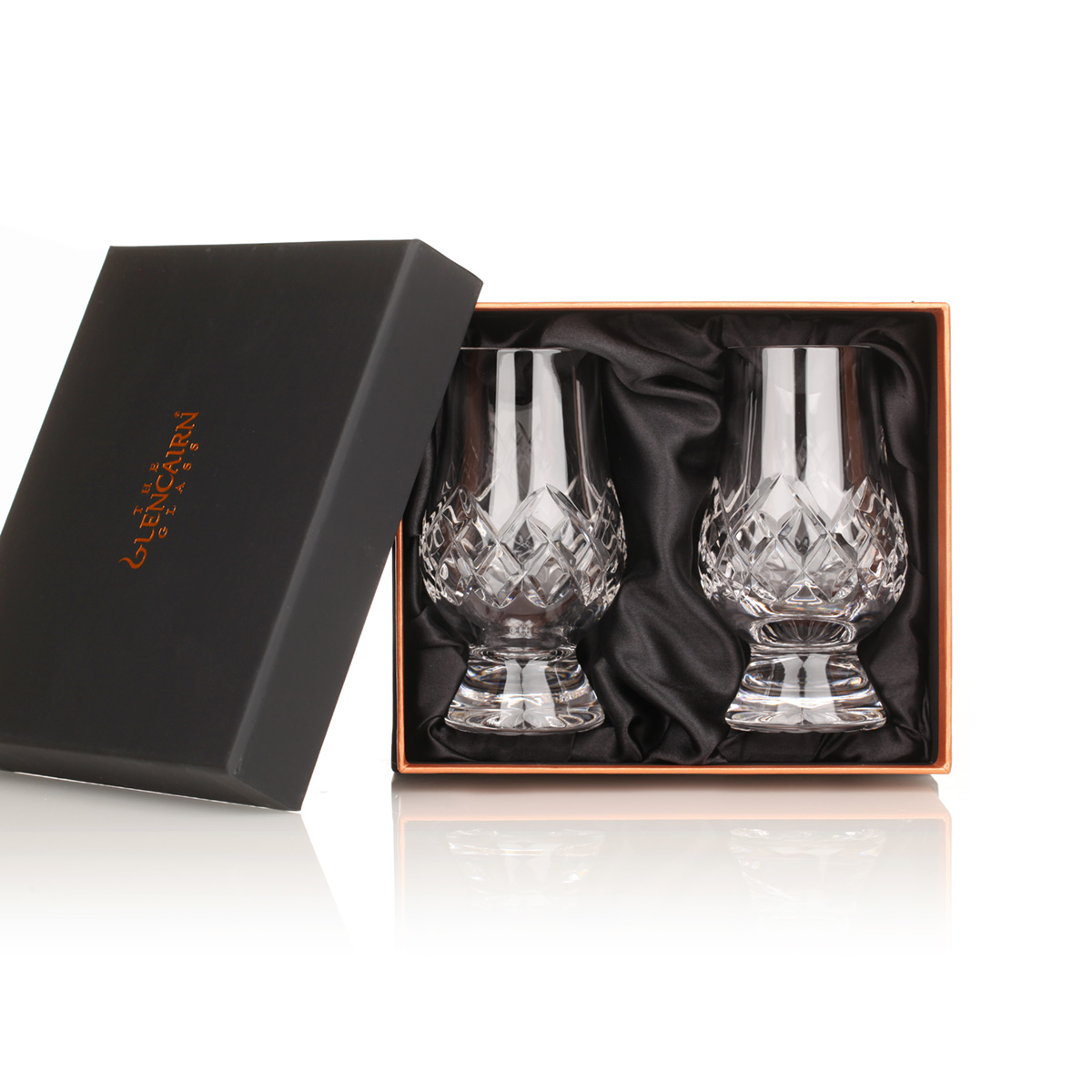 Glencairn-kristall-diamond-whisky-tasting-glas-set-001 2 x Glencairn Cut Crystal Tasting Glas im Luxus Doppel Set - Original aus Schottland