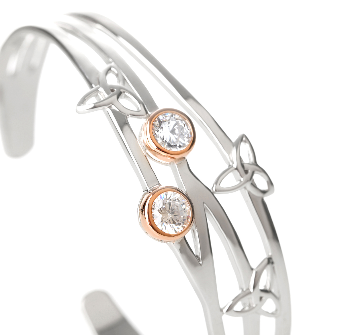 Armreif-trinity-silber-rose-gold-kristall-003EDerzlxc9TXHS Trinity Torc - Keltischer Armreif aus Irland - Silber mit Roségold & Kristall