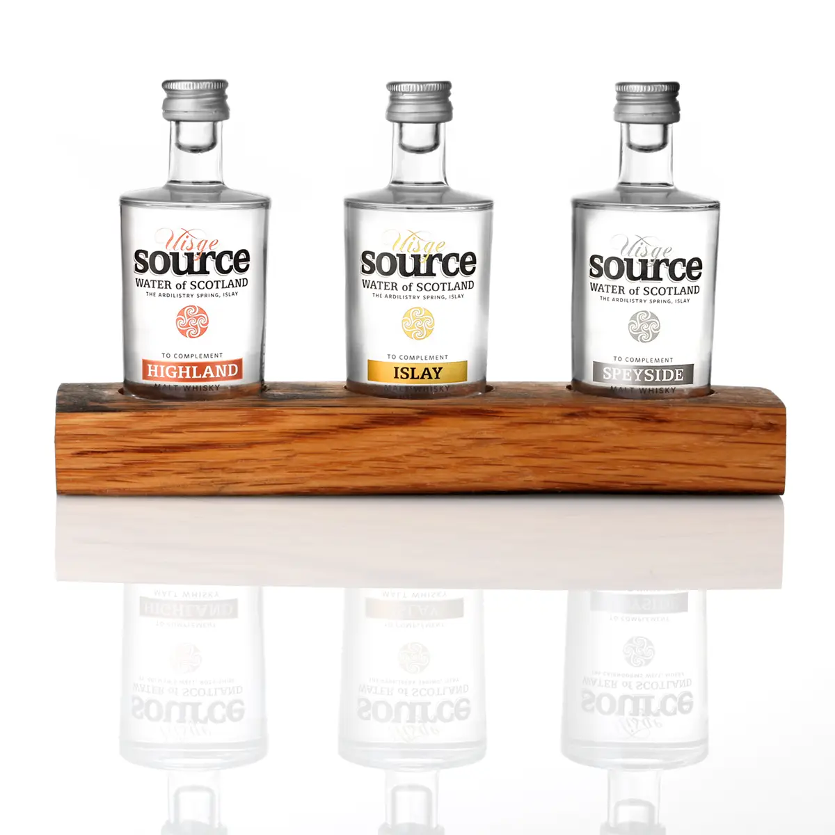 Uisge Source Three Regions - Whisky Wasser Tasting Set mit Pipetten und Ständer