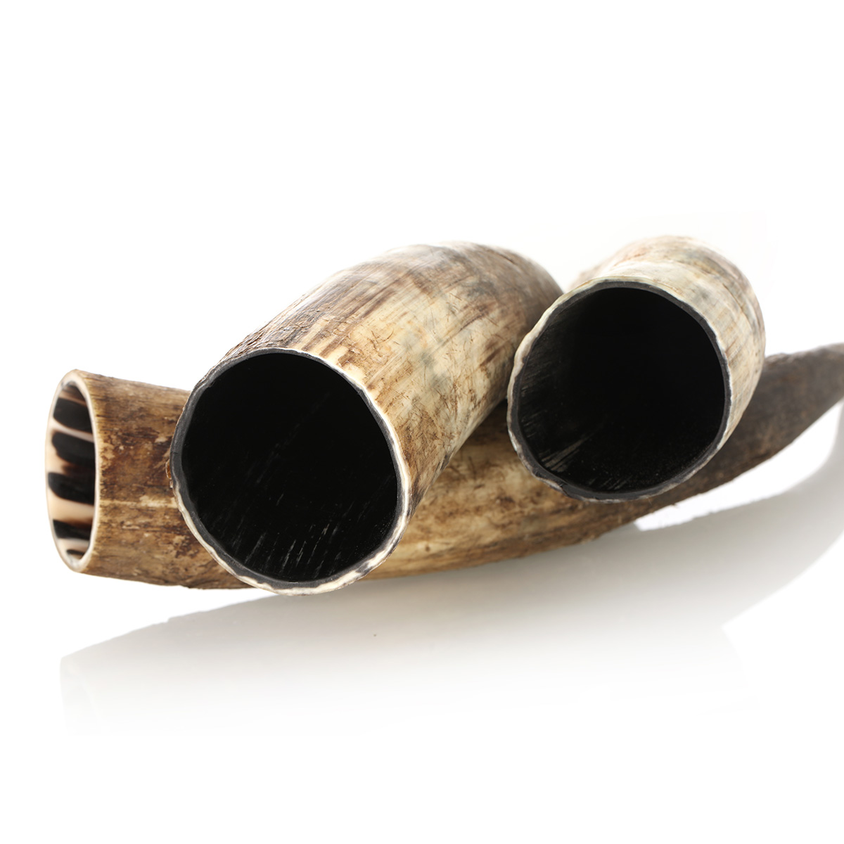 trinkhorn-roh-300ml-002 Trinkhorn aus echtem Horn - aussen naturbelassen