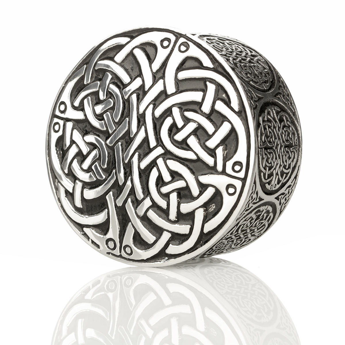 Celtic Ornaments - Schmuckschatulle & Deckel aus Zinn - mit keltischen Mustern