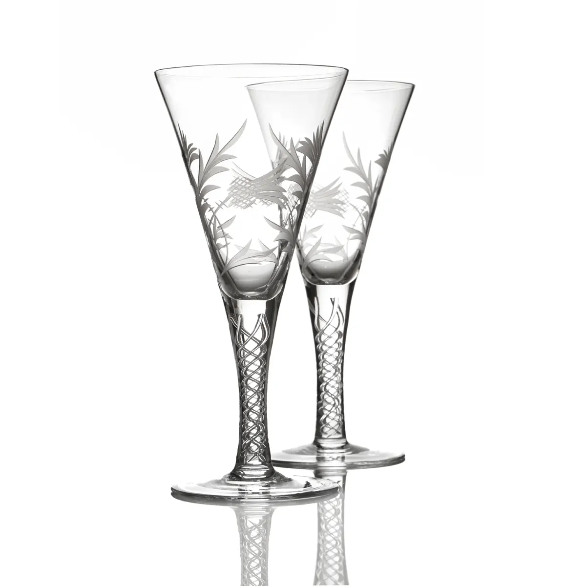 Flower of Scotland - Schottische Distel - 2 x Jakobiten Weinglas aus Kristallglas