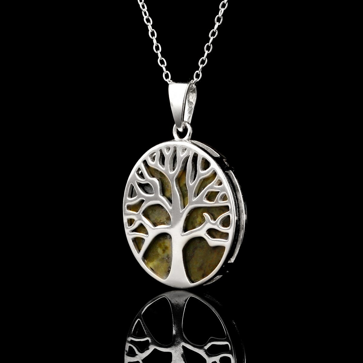 kette-lebensbaum-yggdrasil-connemara-marmor-004 Irische Lebensbaum Kette aus Sterling Silber & Connemara Marmor
