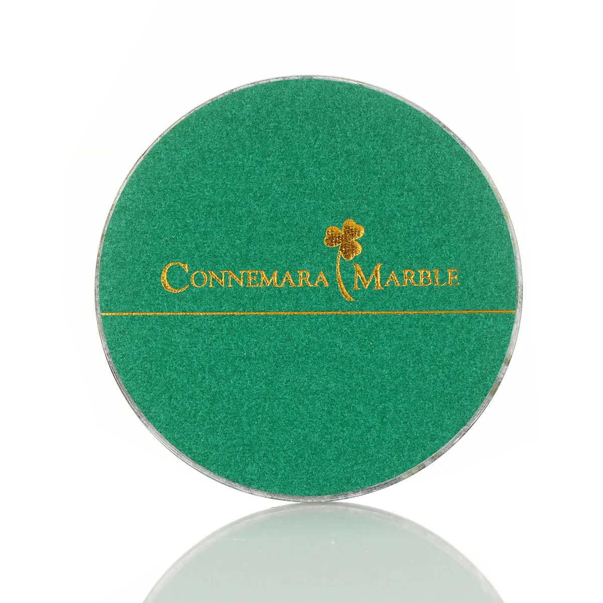 4er Set runde Connemara-Marmor Untersetzer -  handgefertigt in Irland