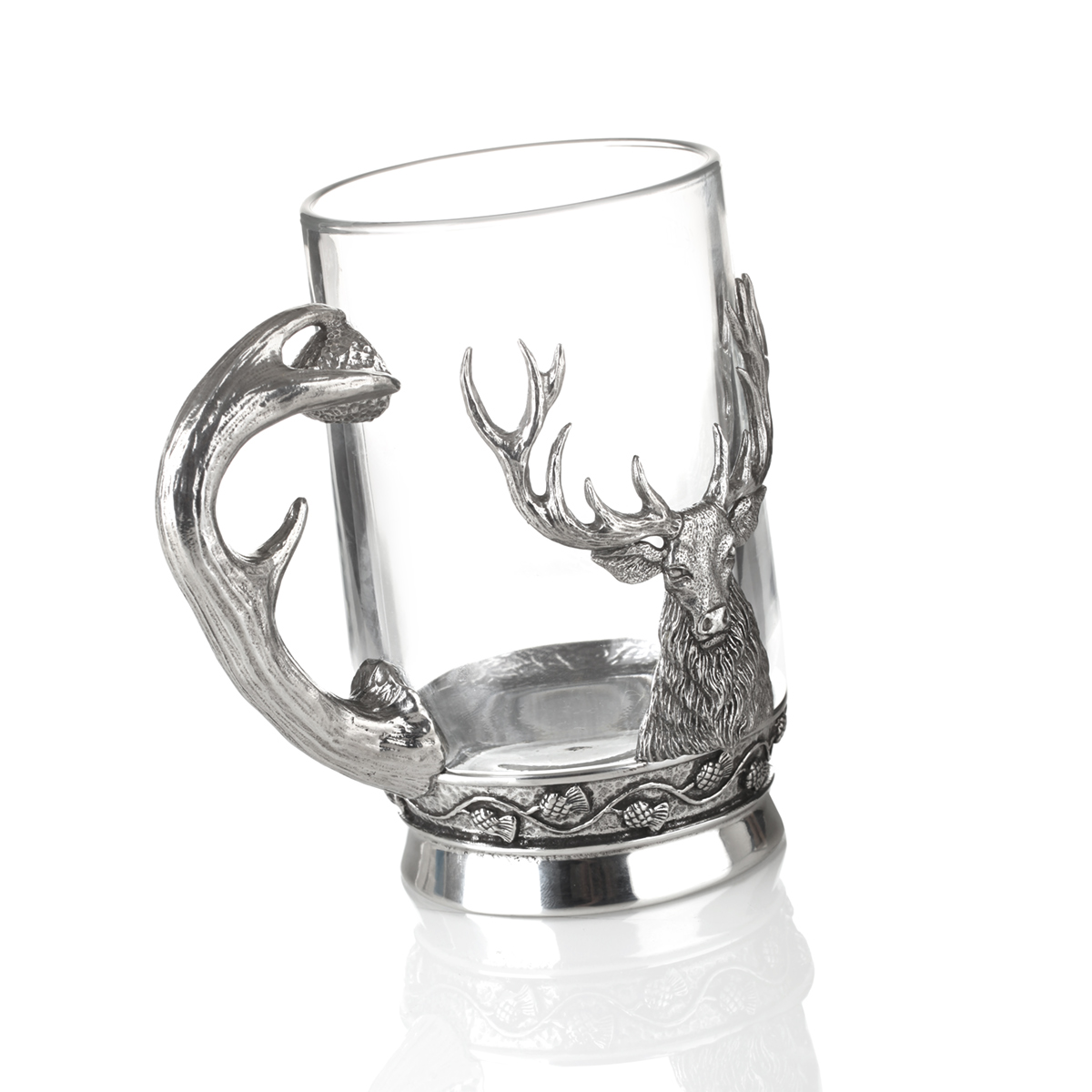 bier-krug-glas-silber-hirsch-stag-pint-00703qAD72OEggVX Highland Stag Bierkrug - Glas & Zinn mit Hirschkopf & Geweih als Griff