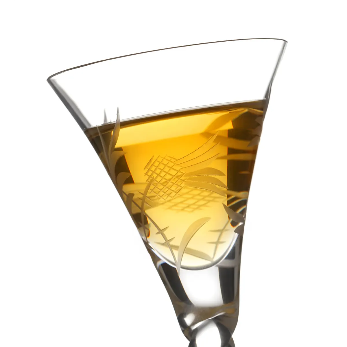 Jacobean Barley Twist - Flower Of Scotland - Handgefertigtes Jakobiten Whisky Glas