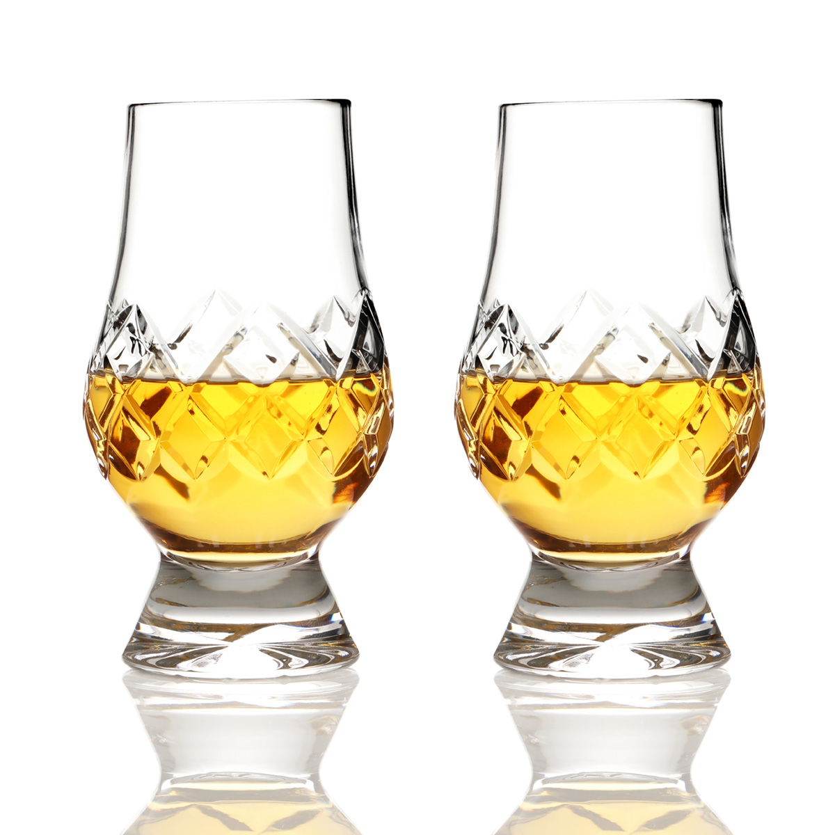 glencairn-whisky-tasting-kristall-glas-diamant-005 2 x Glencairn Diamond Cut Tasting Glas im Luxus Set - Original aus Schottland