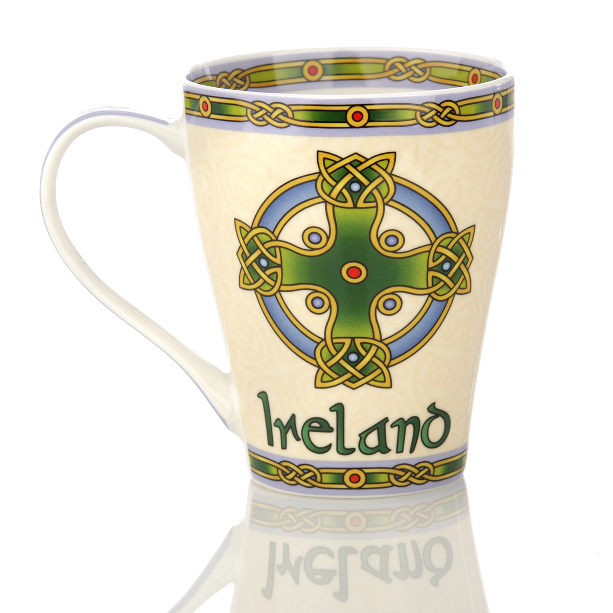 Kaffeebecher-Mug-irland-cross-keltisches-kreuz-027 Irish Cross Mug - Kaffeebecher mit keltischem Kreuz & Irland Schriftzug