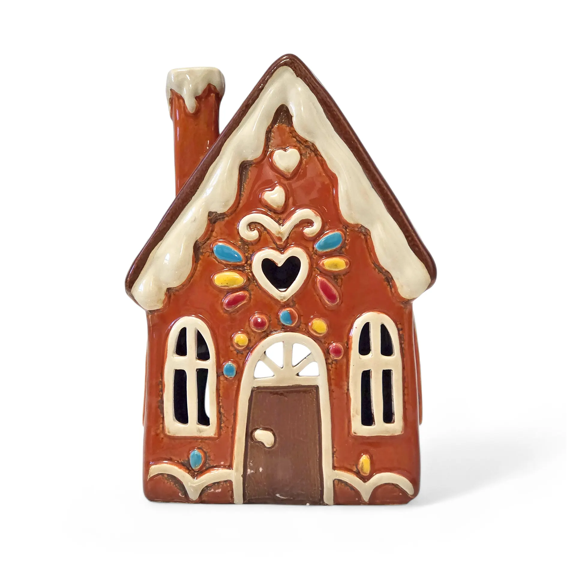 Village Pottery Teelichthalter Sweet Gingerbread House aus Keramik