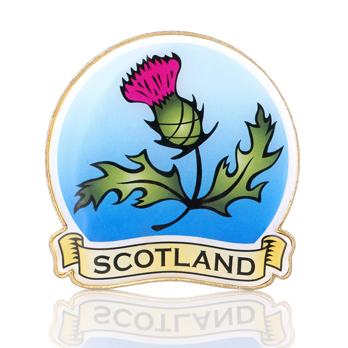 Scottish Thistle Deko Magnet / Kühlschrankmagnet aus Schottland - Metall & Emaille