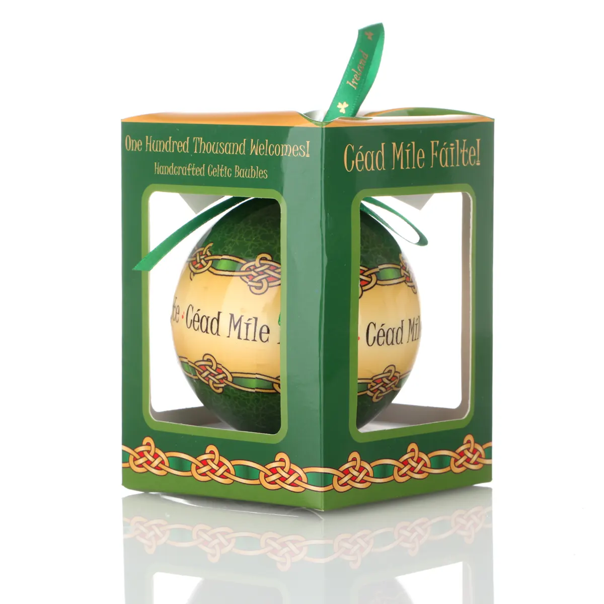 Céad Míle Fáilte - Traditionell handgefertigte Weihnachtskugel aus Irland mit keltischen Ornamenten Céad Míle Fáilte - Traditionell handgefertigte Weihnachtskugel aus Irland mit keltischen Ornamenten