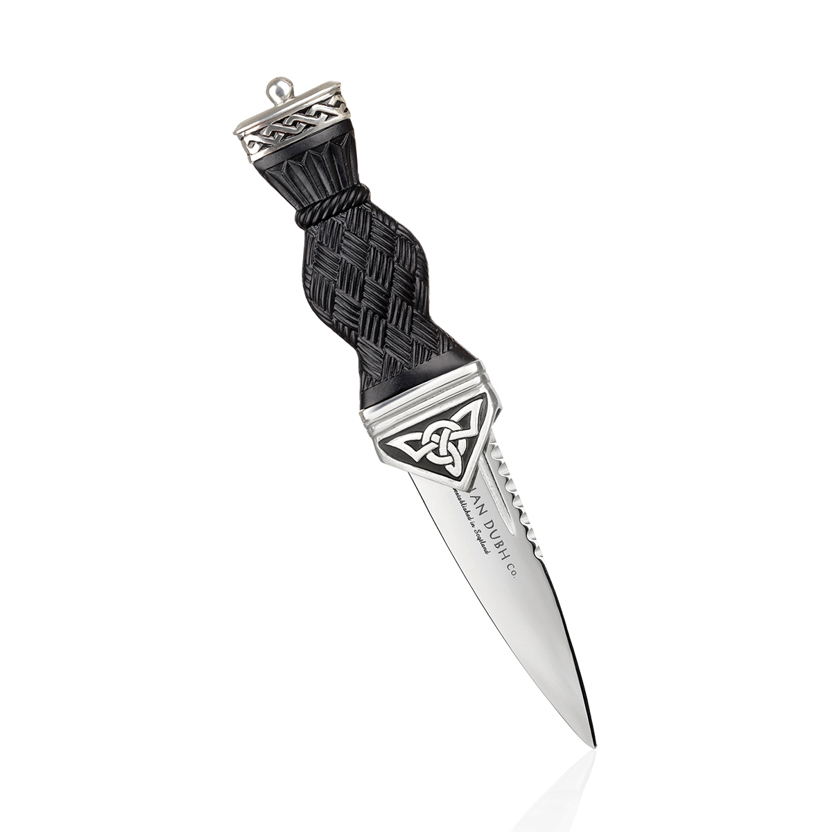 sgian-dubh-celtic-keltisch-schottland-001zj98bLcd12FWZ Cairngorm Celtic Highland Sgian Dubh mit Crosshatch-Griff und Zinnverzierungen