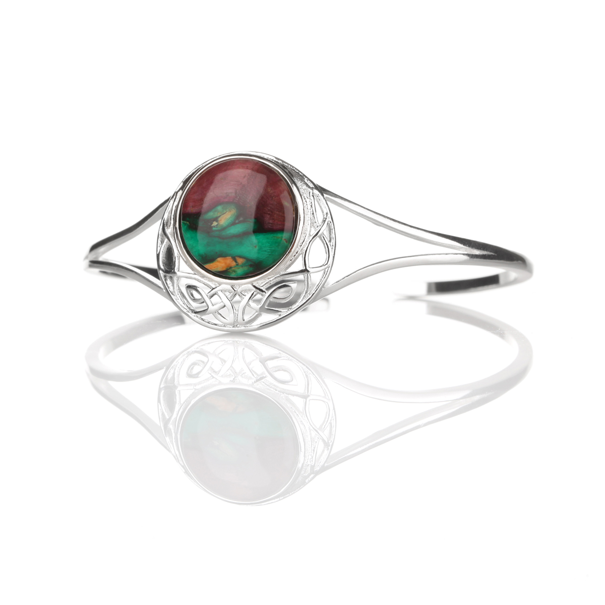Armreif-Armband-Heathergem-Schottland-Silber-0010jldQwQugc6DE Keltischer Heathergem Armreif - Handgefertigt in Schottland