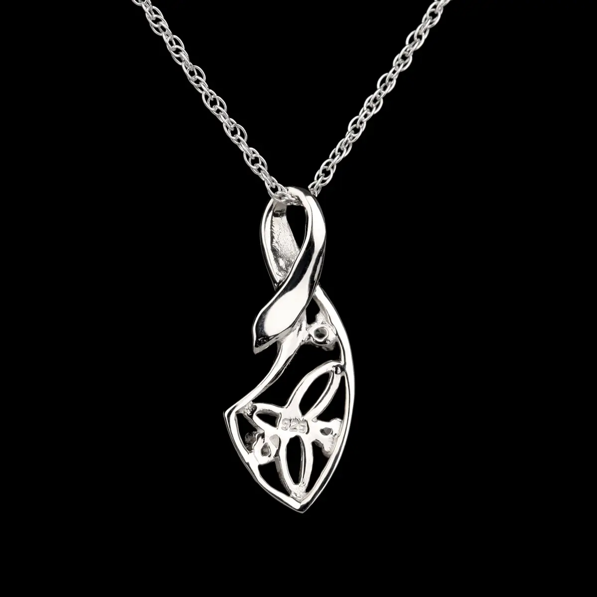 kette-anhaenger-trinity-knot-keltisch-schottland-silber-004 Triquetra Crystal - Keltische Kette aus Sterling Silber & Kristall
