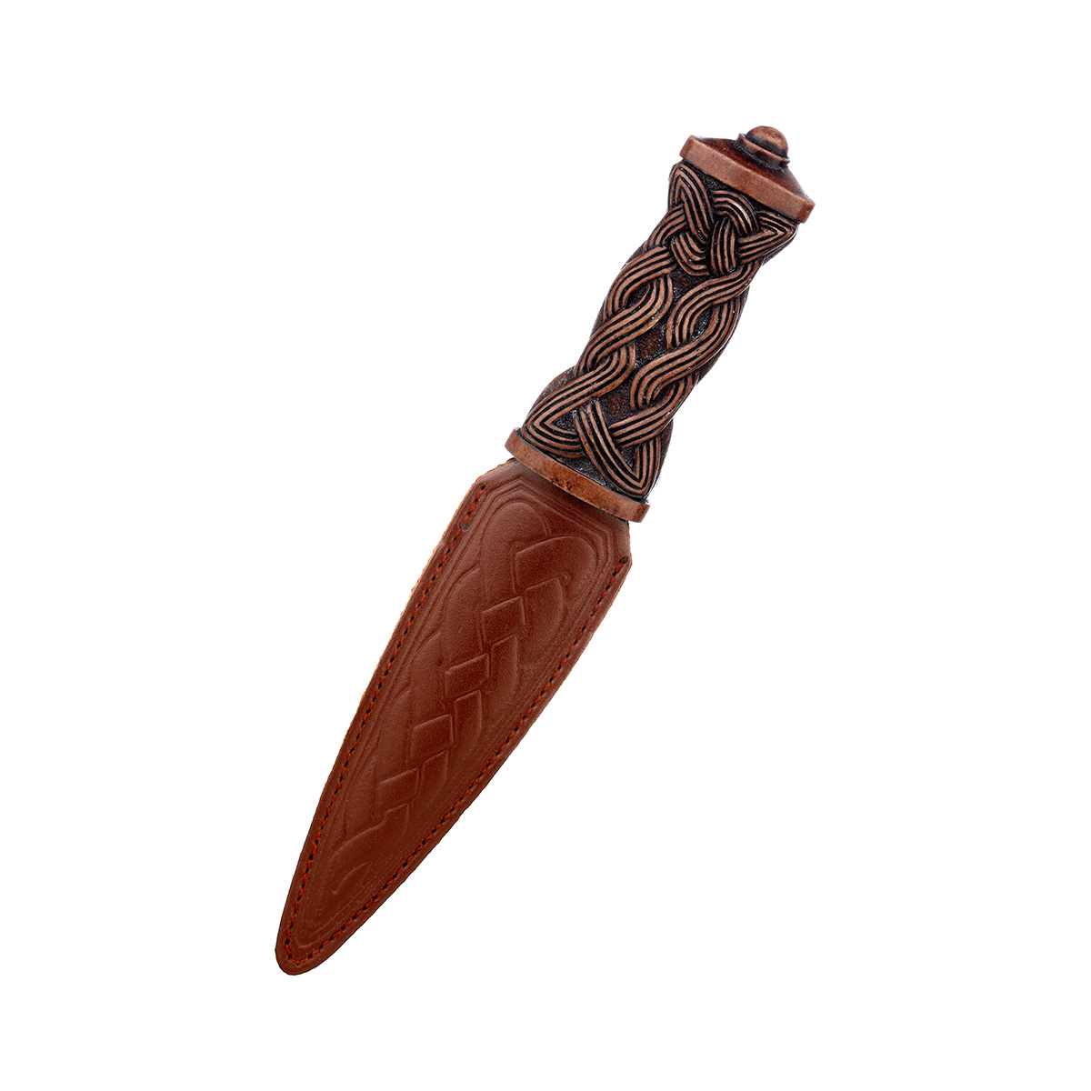 sgian-dubh-keltisch-schottland-027 Keltischer Highland Sgian Dubh aus Schottland - Lederscheide & Crosshatch Muster