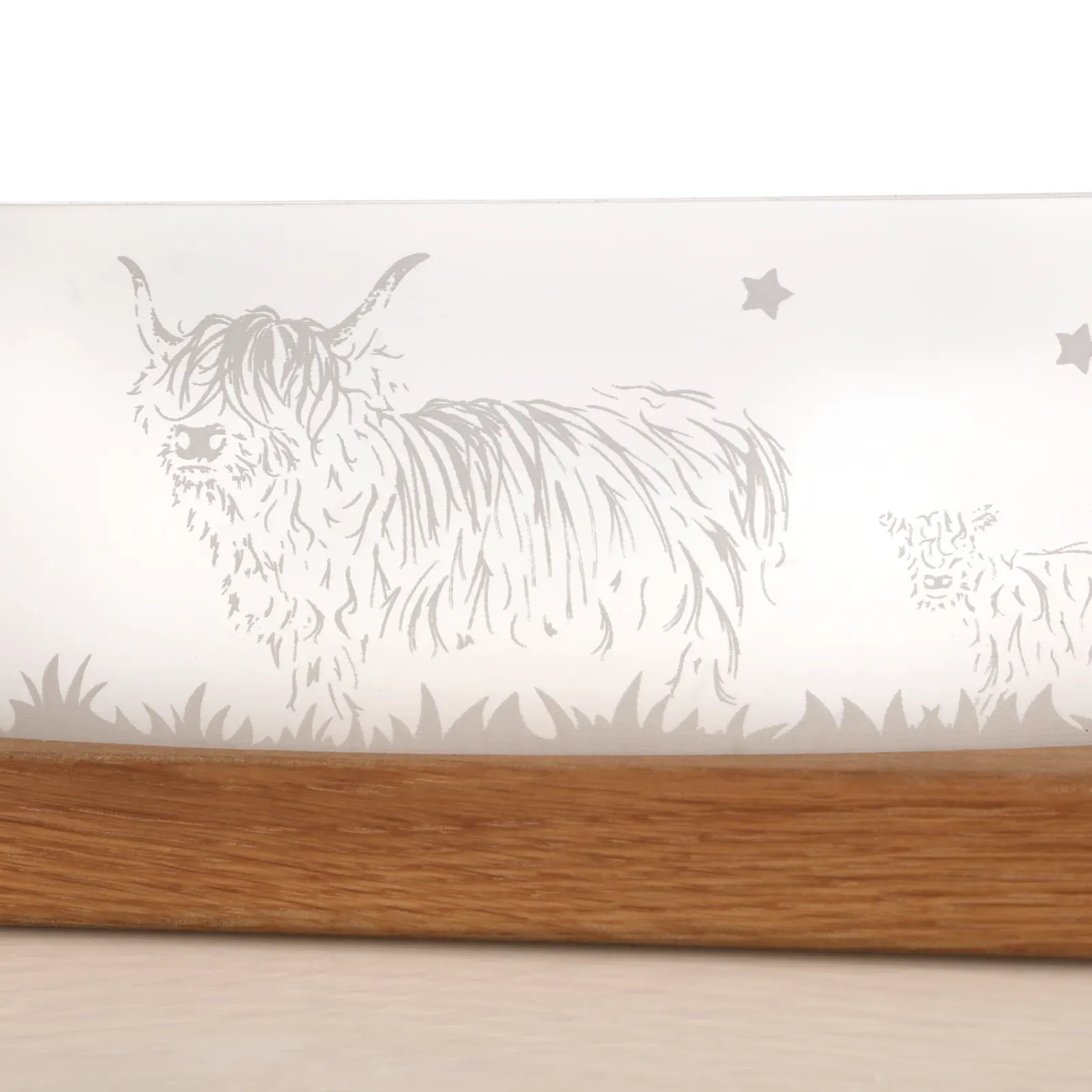 Coo Family Large - Highland Cow Teelichthalter aus recyceltem Whiskyfass