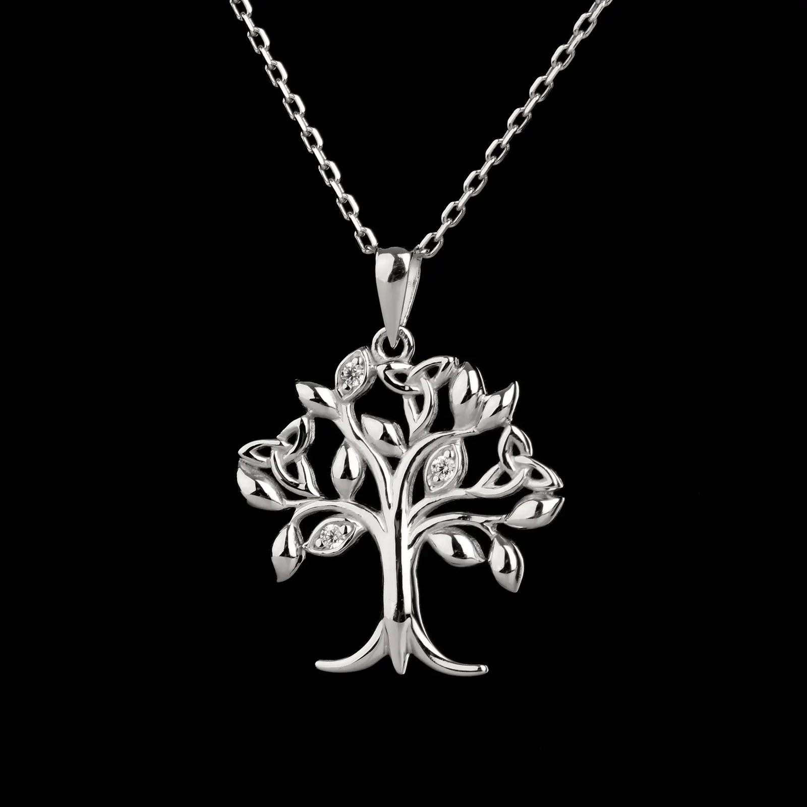 Trinity Tree Of Life - Lebensbaum Anhänger aus Irland - Silber & Kristall Trinity Tree Of Life - Lebensbaum Anhänger aus Irland - Silber & Kristall
