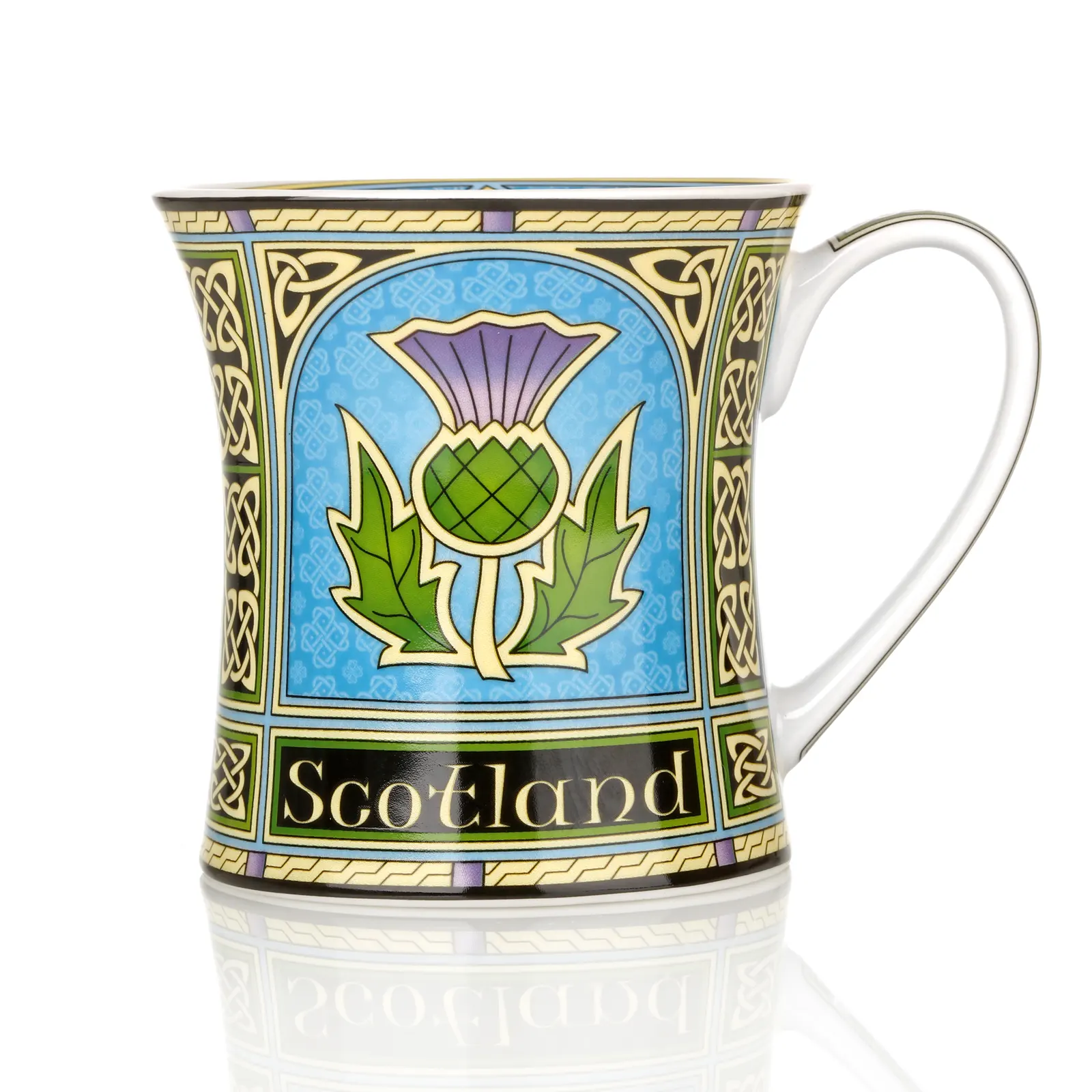 Scottish Thistle Mug  - Kaffeebecher mit schottischer Distel & keltischen Mustern 