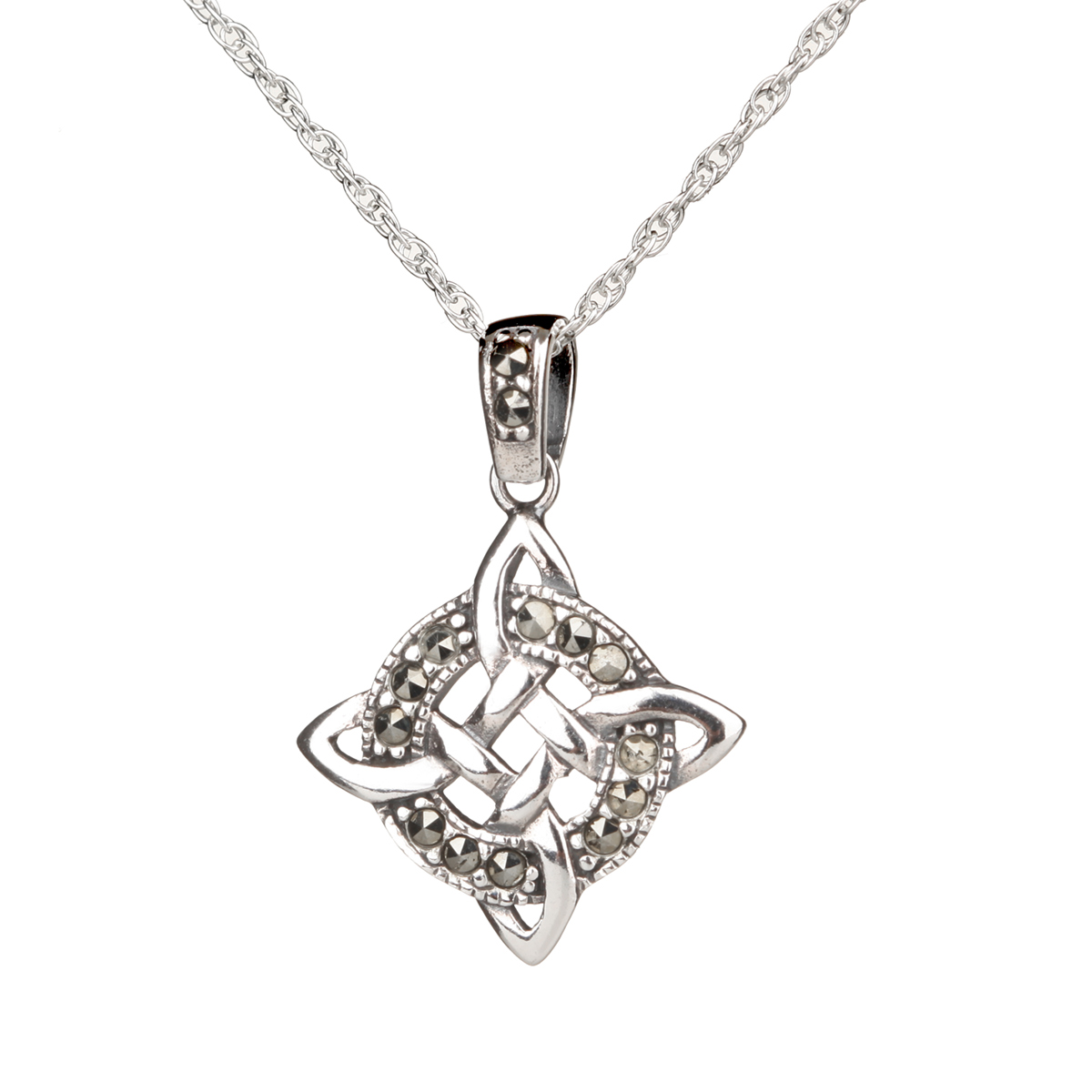 kette-anhaenger-keltisch-silber-markasit-schottland-002 Celtic Crystal Kette - keltischer Anhänger aus Sterling Silber & Markasit