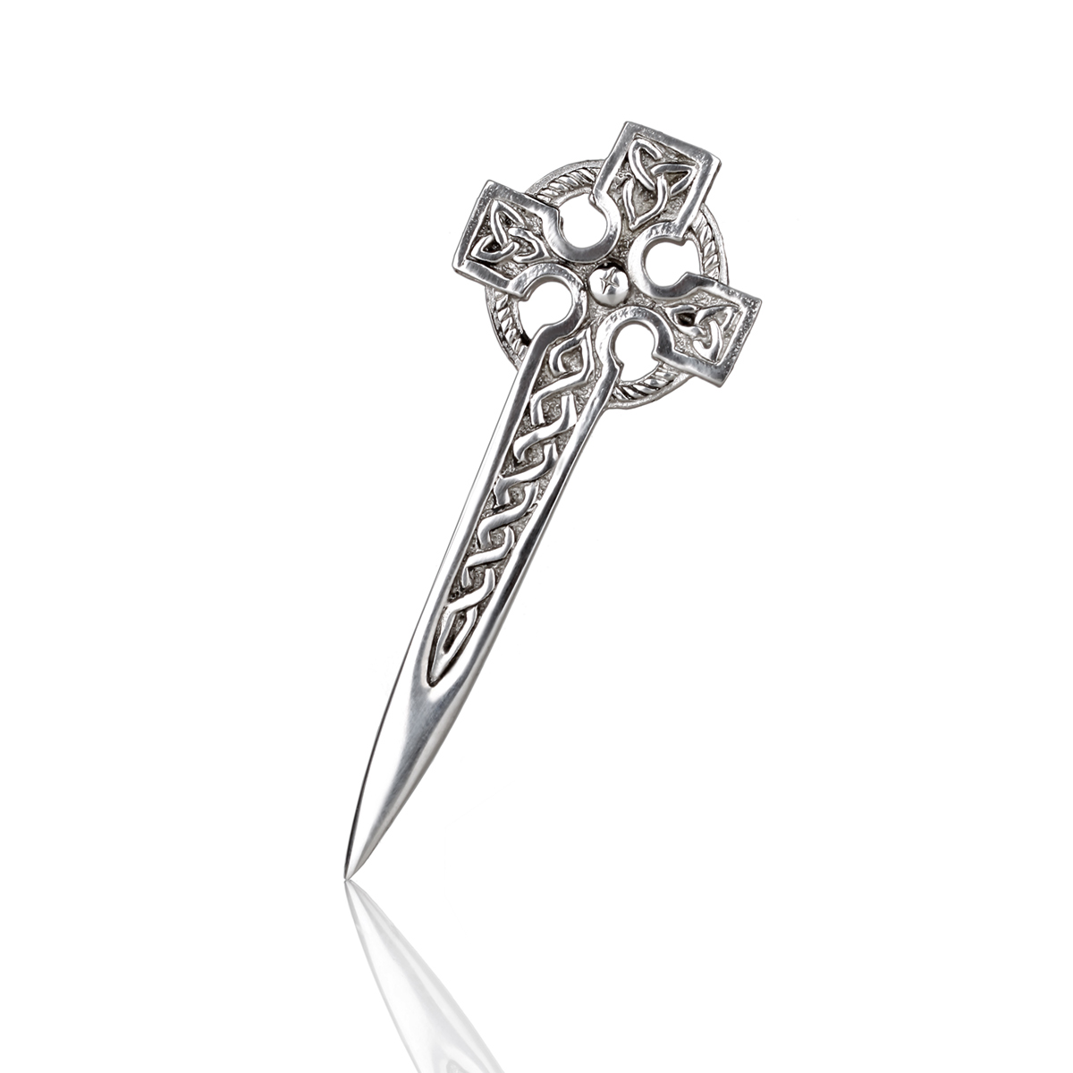 kilt-pin-schottland-highland-kreuz-keltisch-silber002 Trinity Cross Kilt Pin aus Schottland - Kreuz & keltische Ornamente