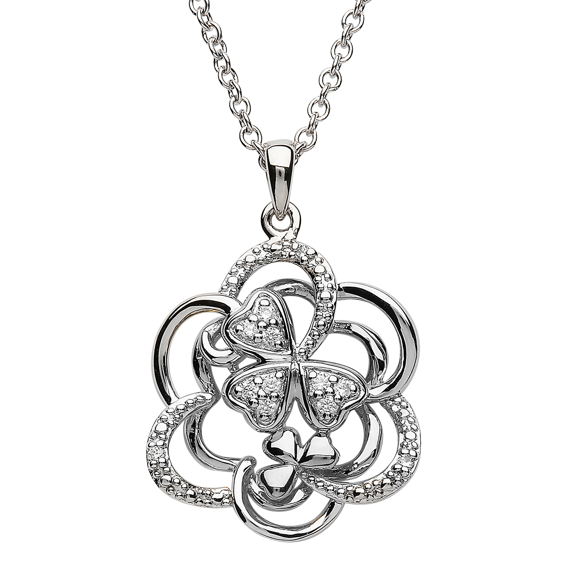 irish-shamrock-irisches-kleeblatt Crystal Celtic Shamrock Kette – Irisches Kleeblatt aus Sterlingsilber & Kristall
