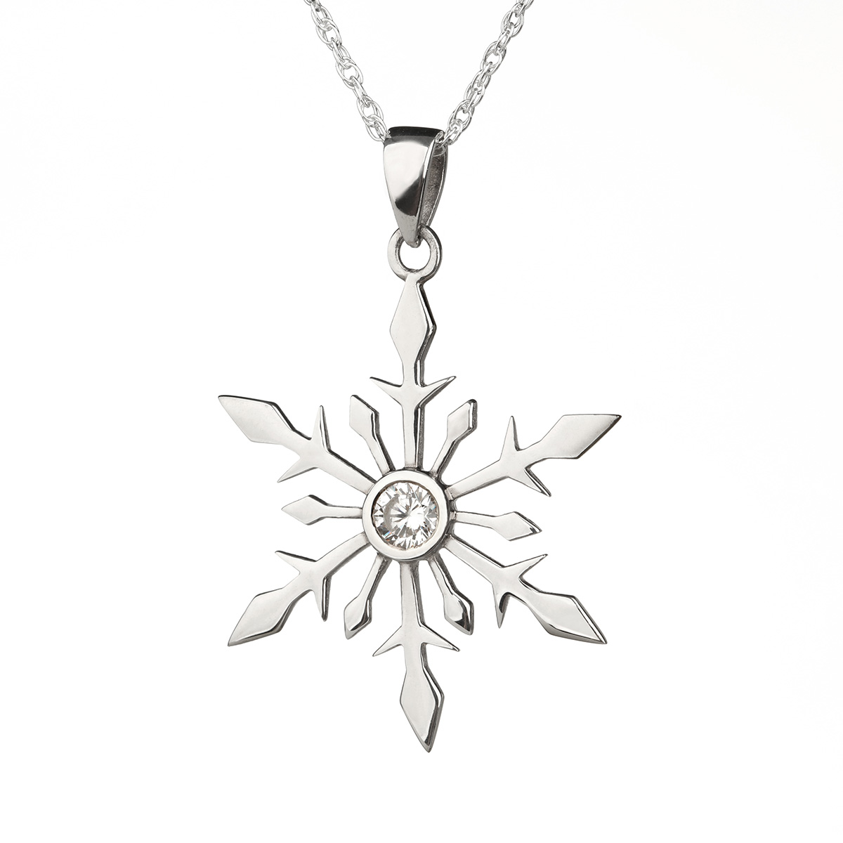 snowflake-outlander-kette-silver-pendant Snowflake - Schneeflocke - Schottische Outlander Kette aus Sterling Silber & Kristall