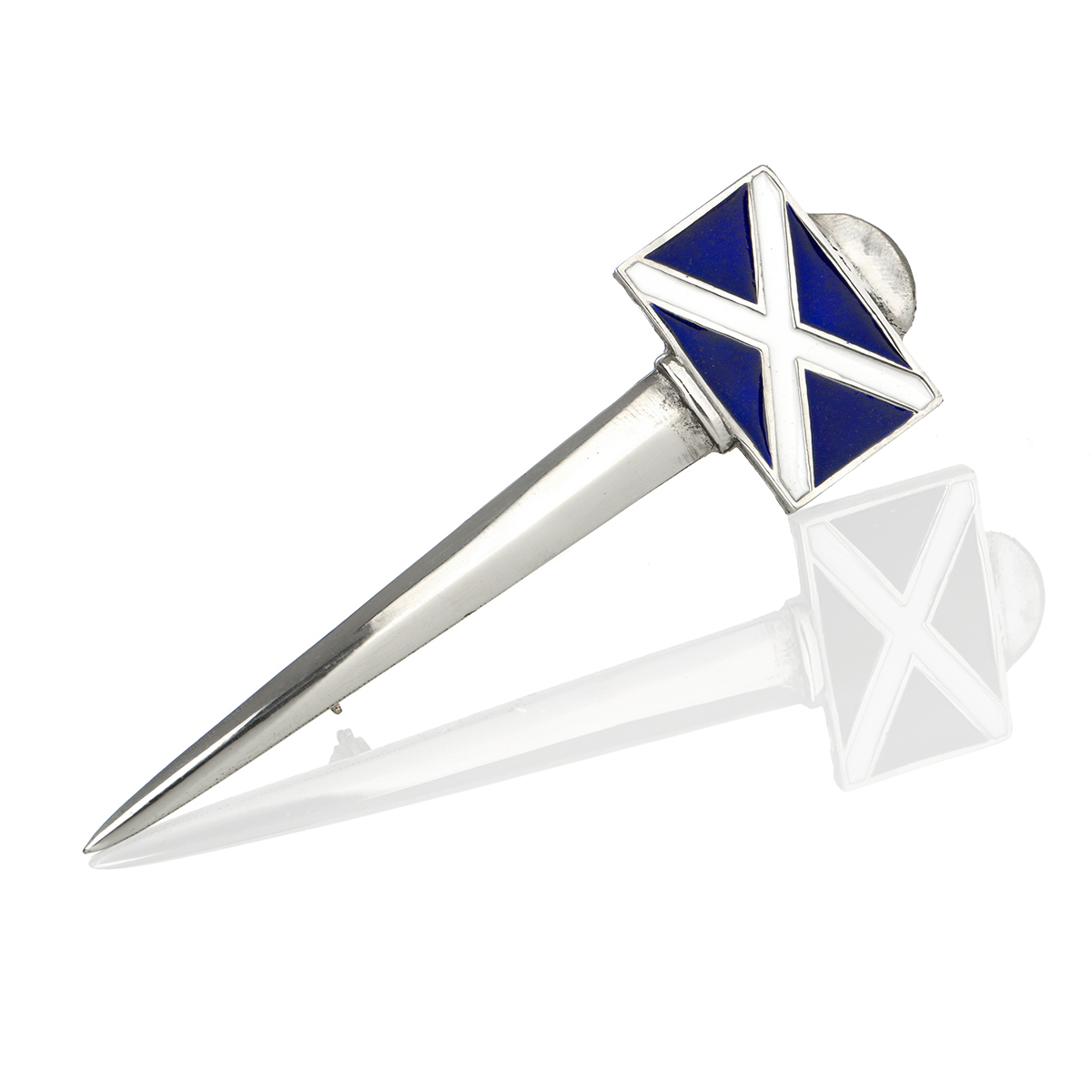 sgian-dubh-kiltpin-cufflink-set-keltisch-021QM5OpuEBk11RZ St. Andrews Saltire Kiltpin - Polierter Kiltpin mit der schottischen Flagge