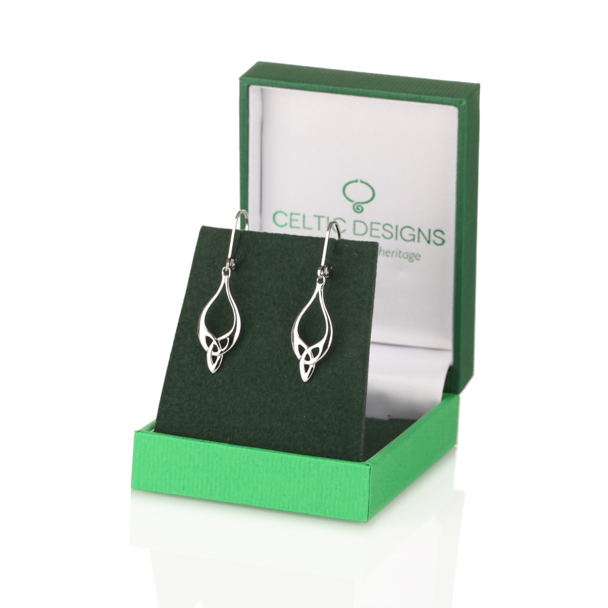 Nouveau Celtic Trinity - Keltische Ohrhänger aus Irland - Sterling Silber