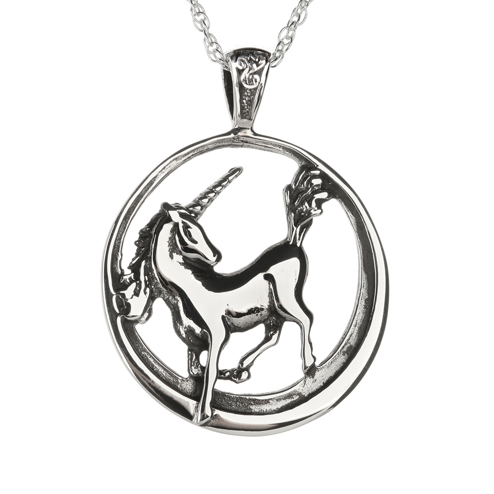 einhorn-unicorn-kette-pendant-sterling-silber-002 Celtic Unicorn - schottische Einhorn als Kette aus Sterling Silber