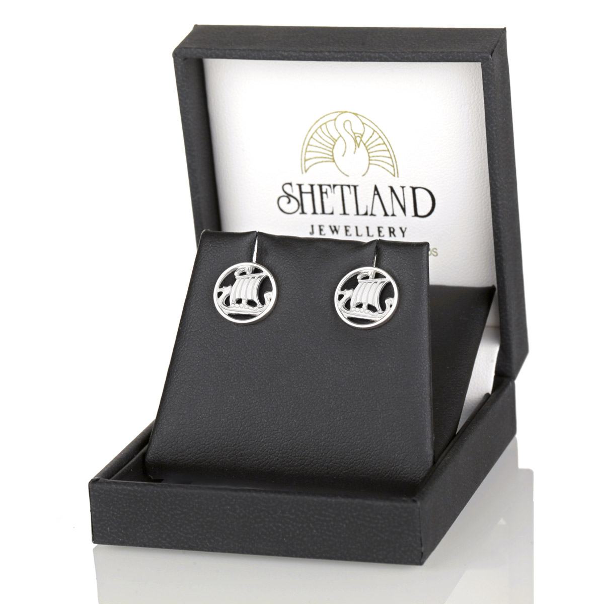 ohrringe-wikinger-boot-schiff-silber-shetland-001 Wikingerschiff / Langschiff - Ohrstecker - Sterling Silber Made in Shetland