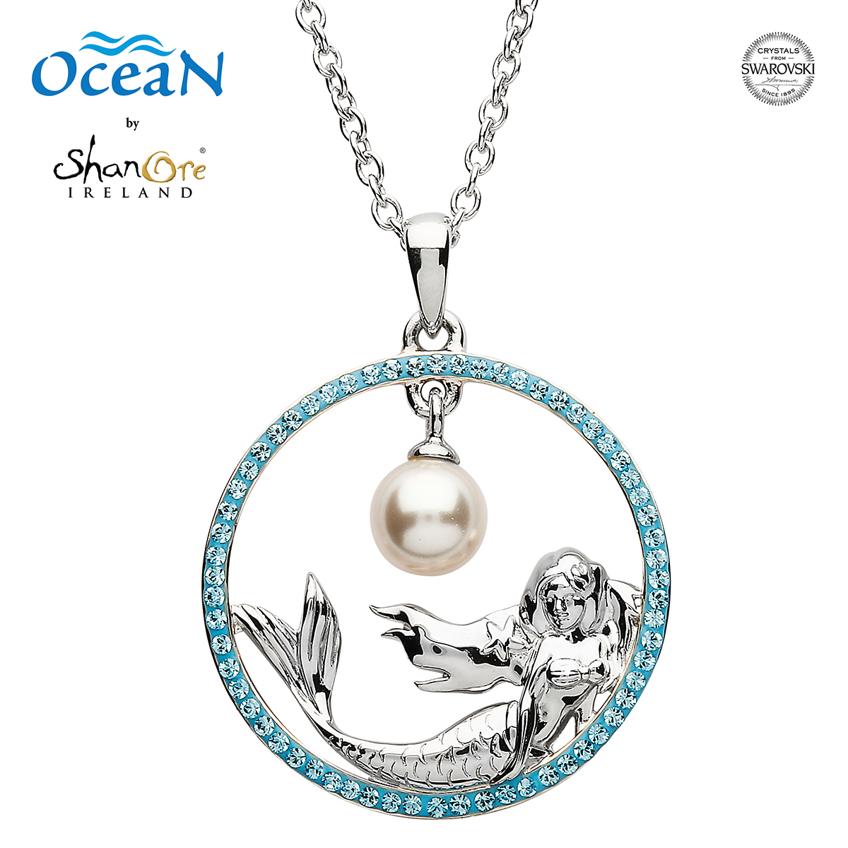 silver-swarovski-meermaid-meerjunggfrauHaVXVZyoLkY3A Irischer Meerjungfrau-Anhänger aus Sterlingsilber mit Perle & Swarovski® Kristallen