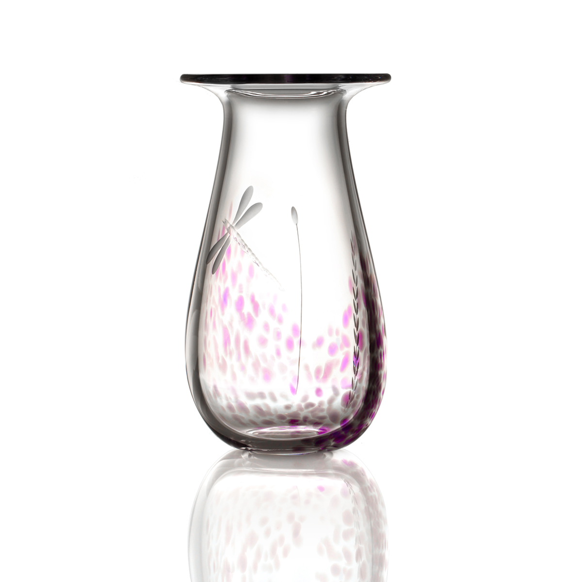 vase-kristall-glas-irland-irish-wild-heather-libelle-002 Wild Heather Vase aus Kristallglas - Handgefertigt in Irland