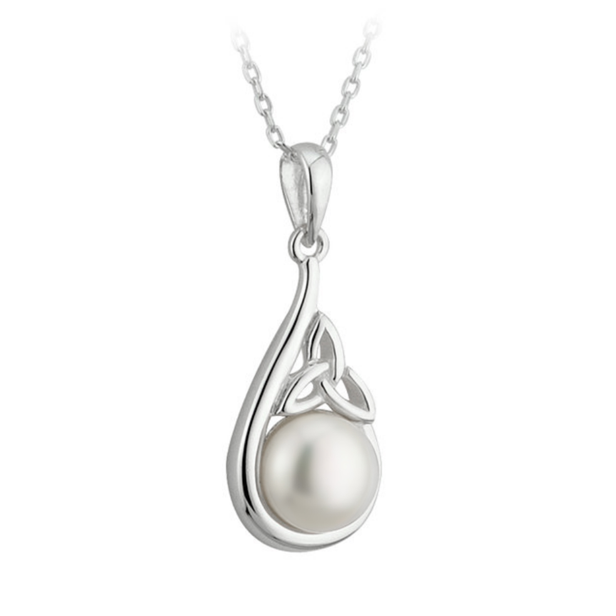 Kette-Anhaenger-Irland-Keltisch-Trinity-Perle-Silber-003b Trinity Pearl Kette - Sterlingsilber mit Perle - handgefertigt in Irland