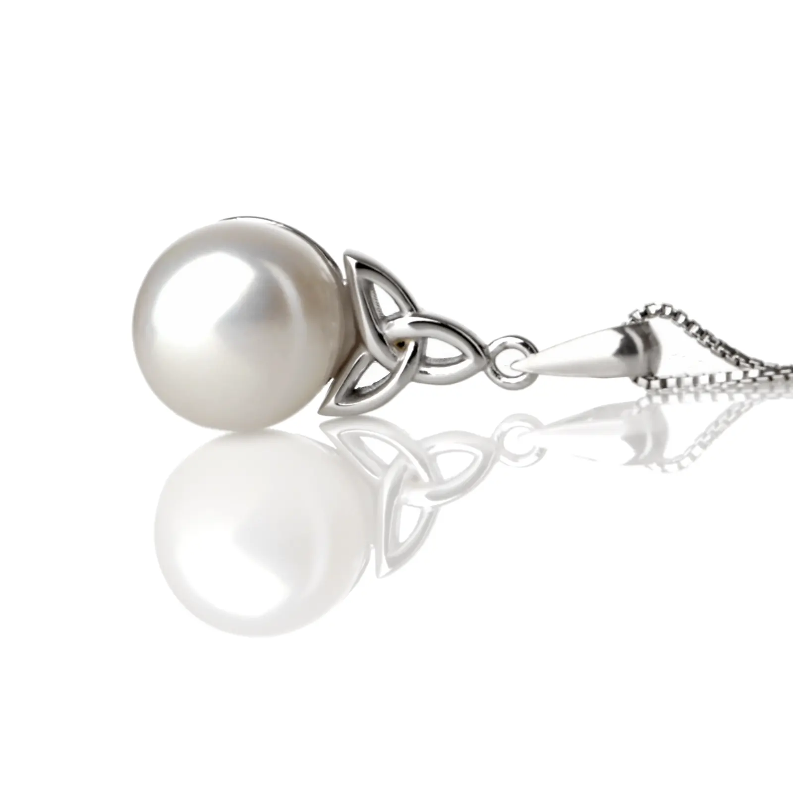 Trinity Pearl Kette aus Sterling Silber mit Perle - handgefertigt in Irland