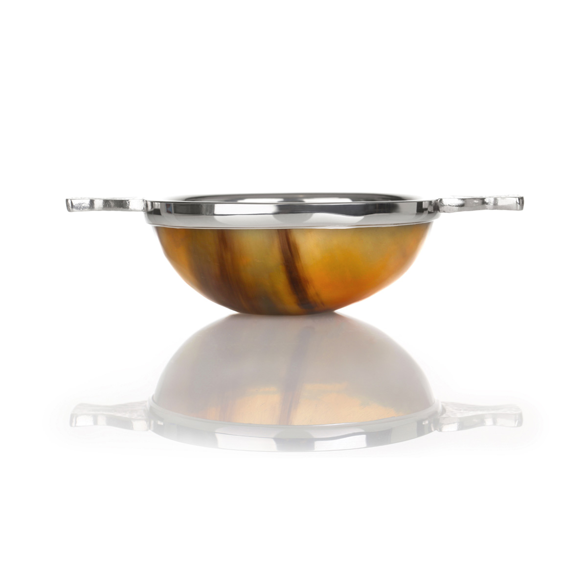 quaich-whisky-schottland-horn-zinn-004 Highland Hunter's Whisky Quaich - Horn & Zinn mit keltischen Ornamenten