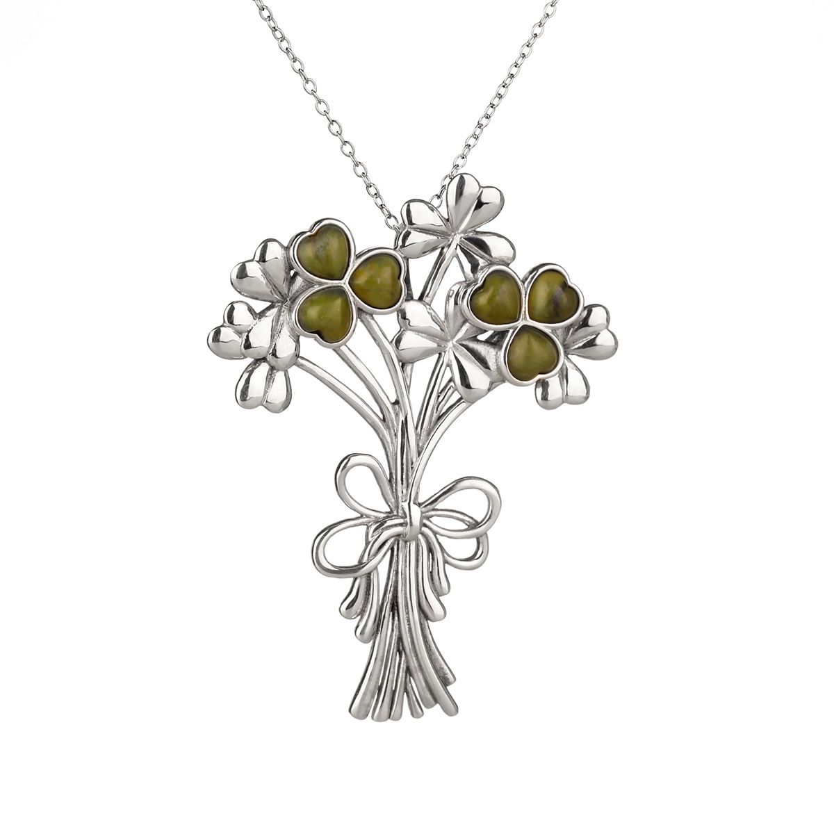 Irish Shamrock Bouquet - ein Strauß Kleeblätter aus Silber und Marmor